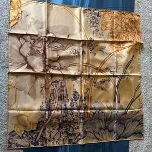 À l'ombre des pivoines In the Shadow of Peonies 100% Silk Scarf 90cm